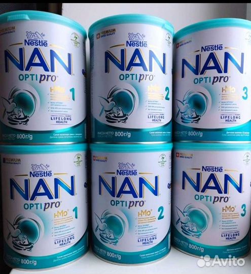 Молочная смесь Нан optipro 1,2,3 -800гр