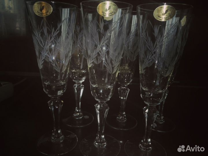 Хрустальные бокалы для шампанского СССР