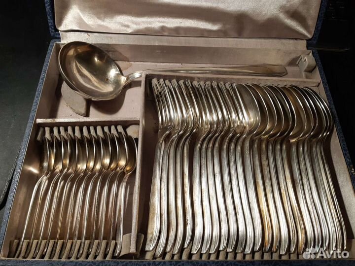 Набор столовых пр. 37 пр. Мельхиор посеребренный
