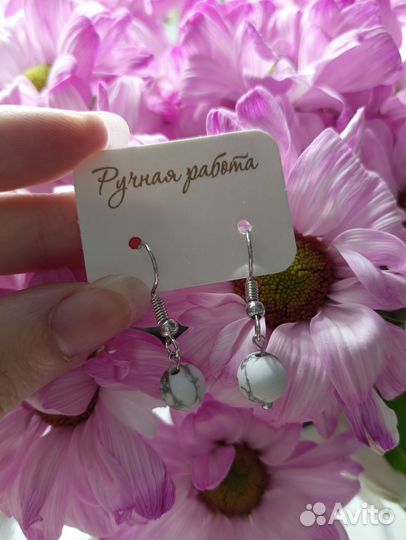 Серьги с натуральными камнями