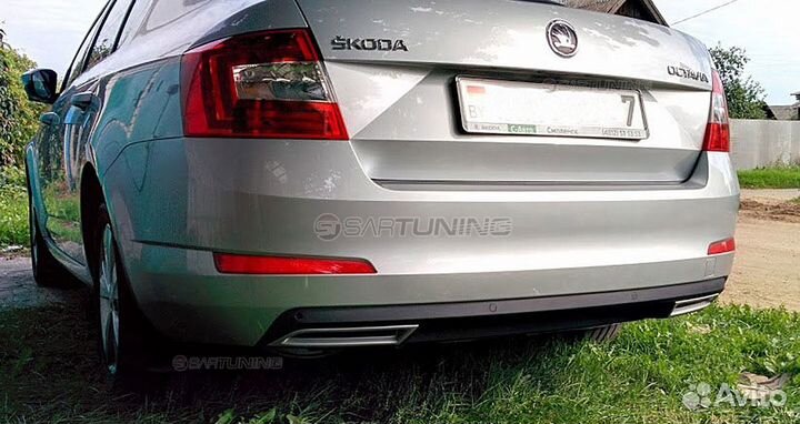 Накладки заднего бампера Октавия Skoda Octavia A7