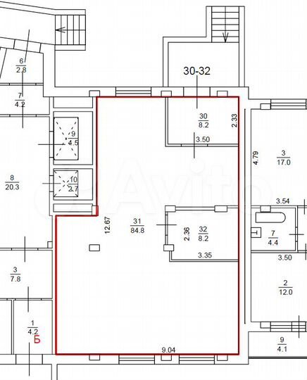Помещение свободного назначения, 84.8 м²