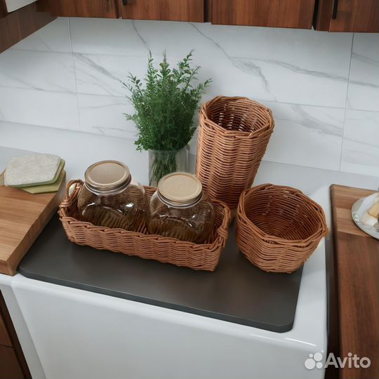 Наборы для кухни из плетеных корзинок