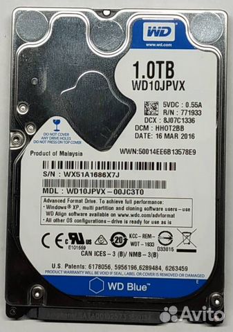 Жесткий диск 2,5'' Western Digital 1TB (WD10jpvx) купить в Санкт ...