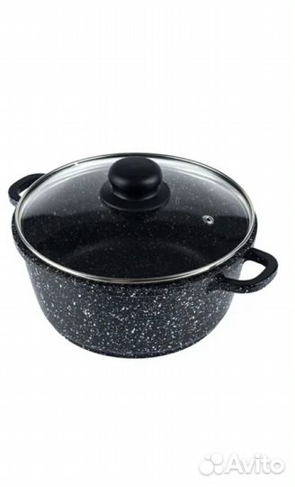 Казан чугунный 3л Satoshi со стеклянной крышкой