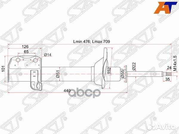 Стойка задняя subaru forester 97-02 LH