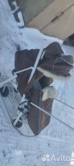 Детские санки коляска с колесами бу