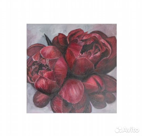 Картина маслом на холсте 50х50. Пионы