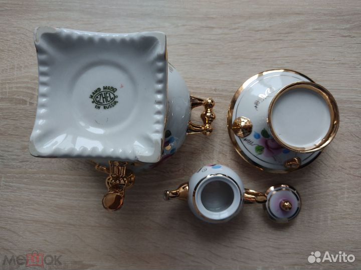 Фарфоровый самовар гжель экспортный вариант