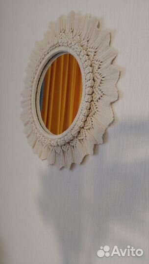 Зеркало солнышко макраме