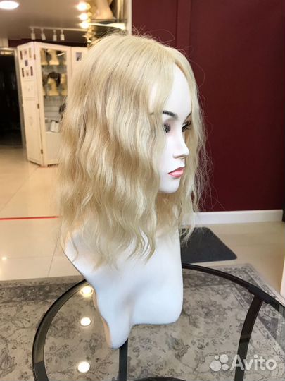 Накладка из натуральных волнистых волос 35см