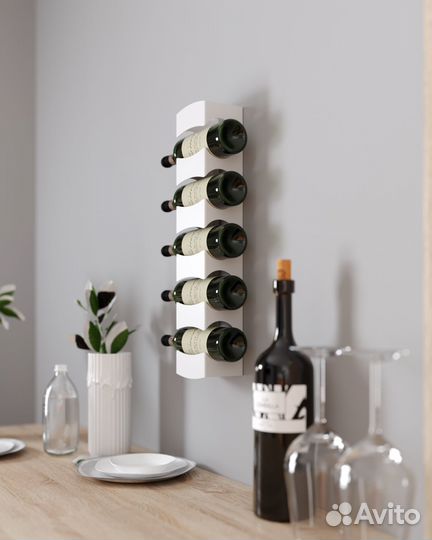 Винница, держатель бутылок 55х12х9см, белый