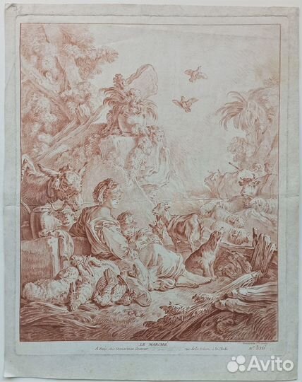 Гравюра Рынок Рококо Жанровая Живопись 18 век