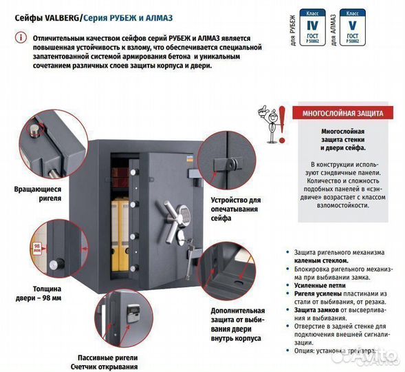 Взломостойкий сейф Valberg Алмаз 1368 KL