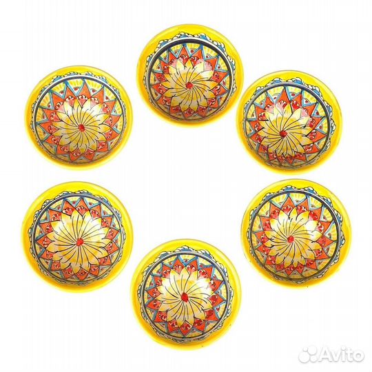 Набор тарелок (коса) 6 шт, глина, диаметр 15.5 см