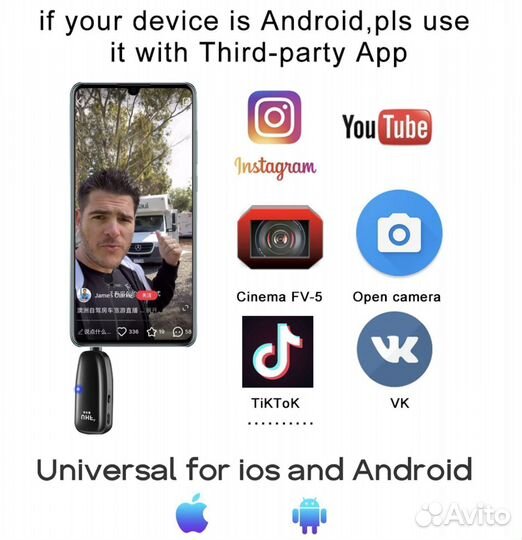 Петличный радиомикрофон UHF комплект фото видео