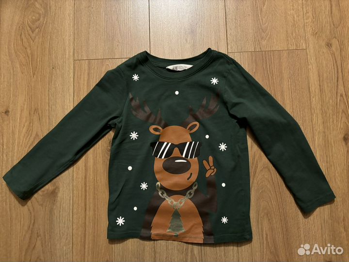 Новогодний лонгслив /джемпер hm