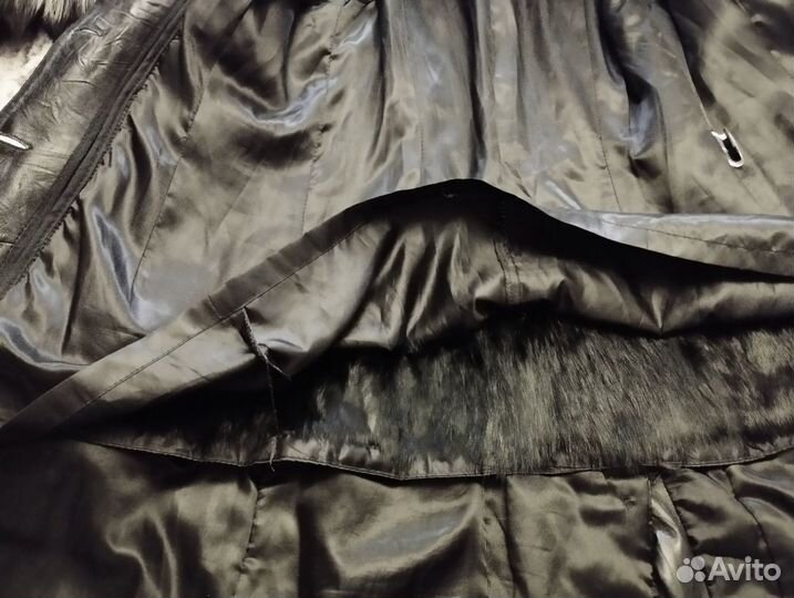 Пальто зимнее женское натуральная кожа, мех