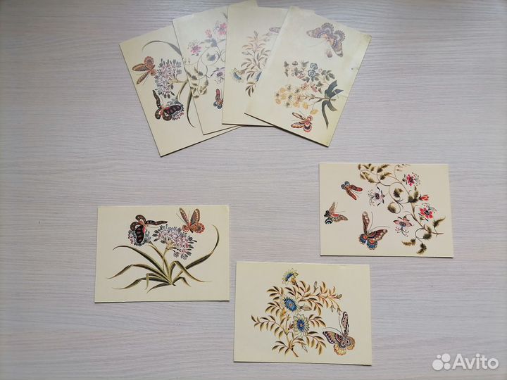 Открытка юнисеф, вышитая китайская шаль, СССР