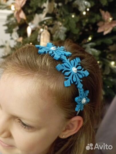 Ободок новогодний снежинка