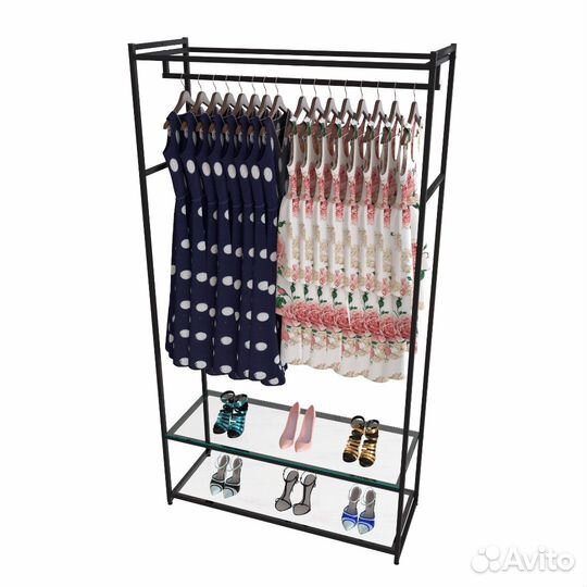 Стеллаж для одежды в стиле Лофт aс22120-09-Ч со ст