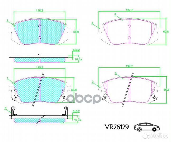 Колодки передние для а/м hyundai tucson (15), KIA