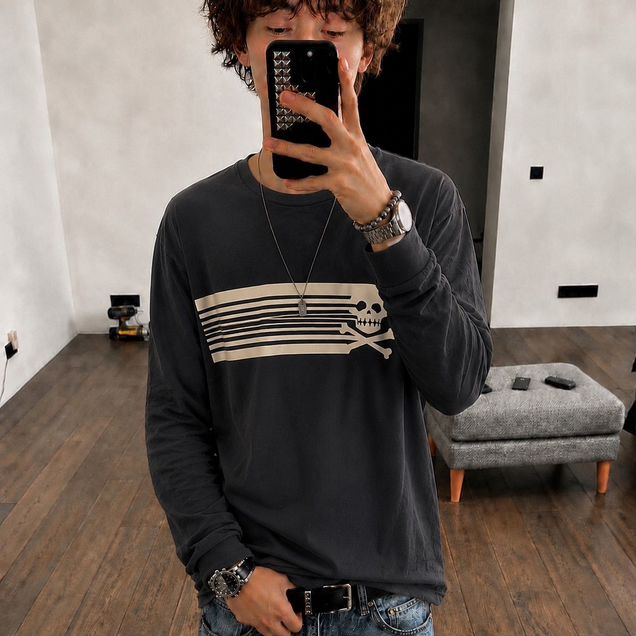 Лонгслив Mastermind Japan Skull Stripes