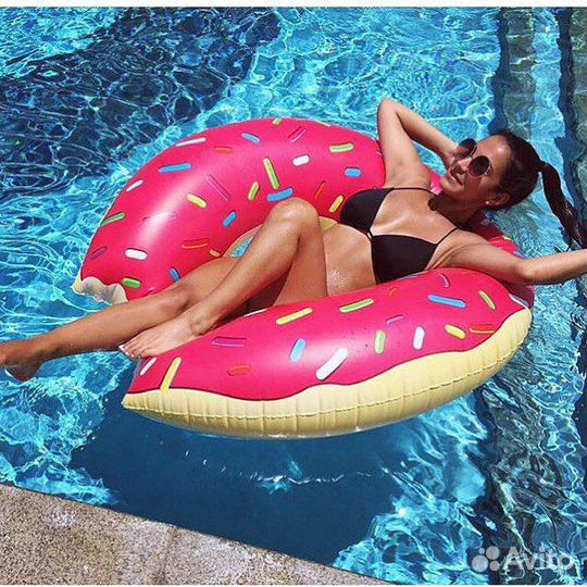 Надувной круг пончик, матрас пицца