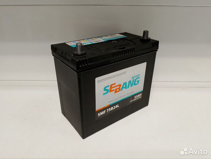 Аккумулятор Б/у Sebang 55Ah (SMF75B24L) узк. клемм