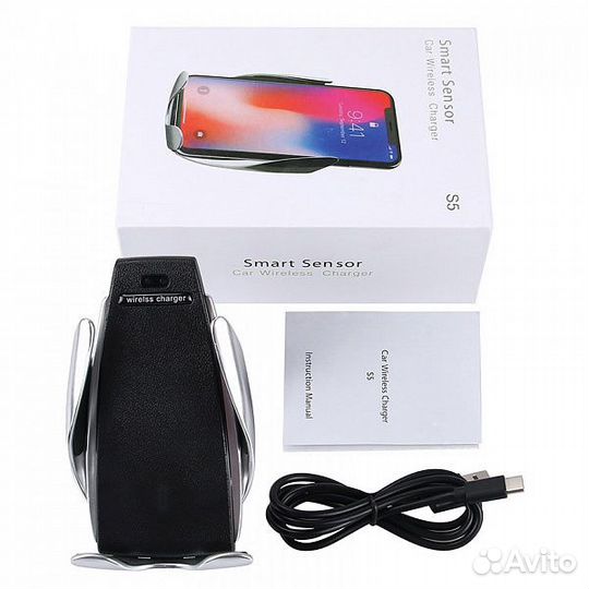 Держатель для смартфонов+беспроводное зу S5