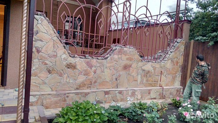 Облицовка природным камнем домов, каминов, картины