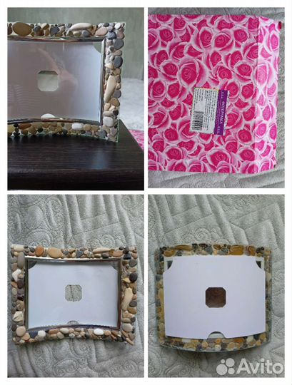 Фоторамка с морскими камнями камешками ракушками