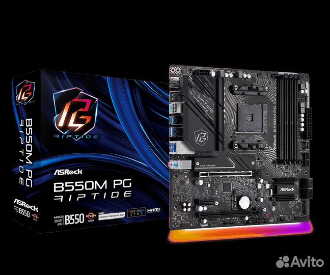 Мат.плата SocAM4 AMD B550 ASRock B550M PG riptide