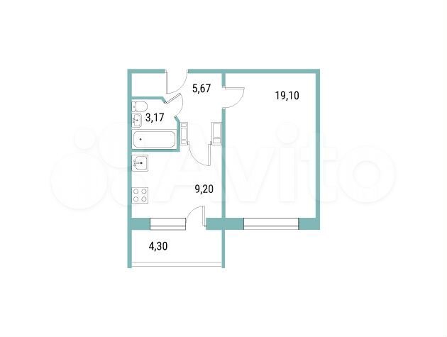1-к. квартира, 38,1 м², 10/10 эт.