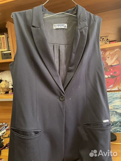 Жакет жилет синий школьный 48 размер для девочки