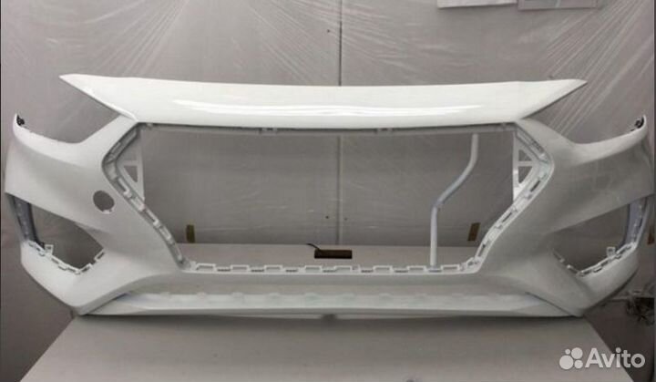 Бампер Хендай Солярис 2 цвет Белый