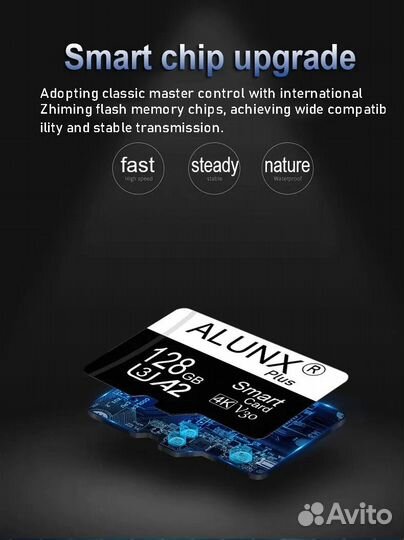 Карта памяти alunx Plus microSD Class 10-U3, 64 гб