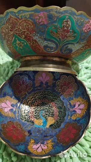 Ваза для фруктов, медь, Индия