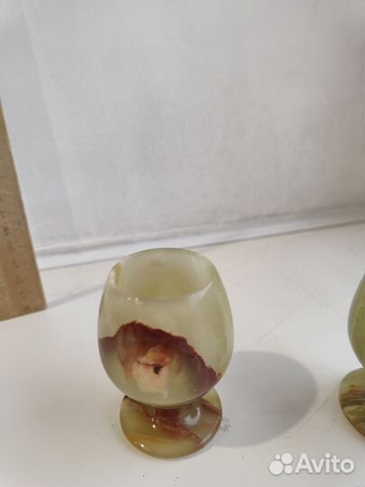 Рюмка зелёный оникс винтаж