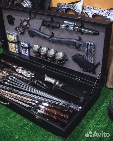 Шашлычный набор с топором ручной работы