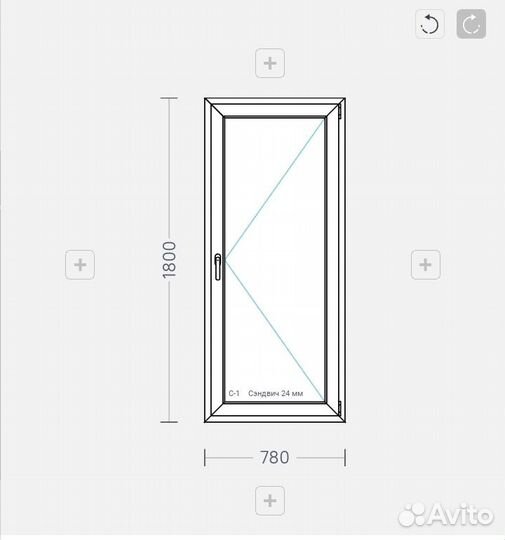Дверь пвх влагостойкая 1800*780мм