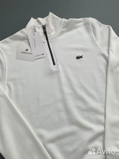 Свитшот полузамок lacoste мужской белый