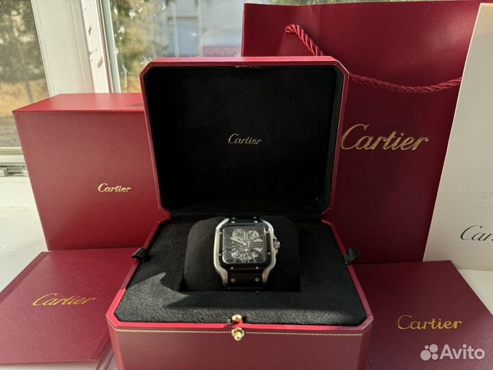 Часы cartier santos skeleton