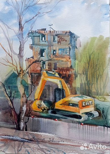 Акварельные картины городской пейзаж