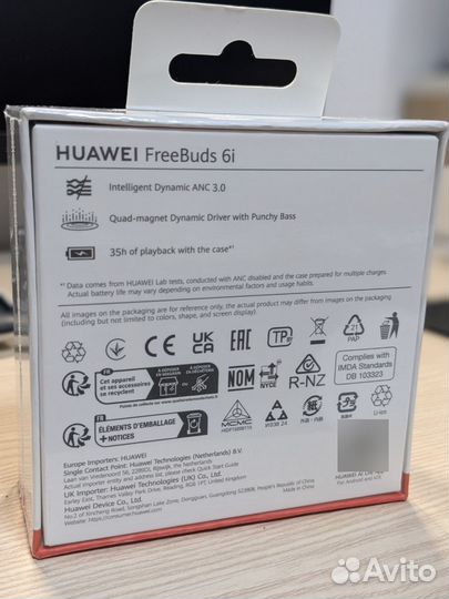 Новые Huawei FreeBuds 6i TWS наушники белые