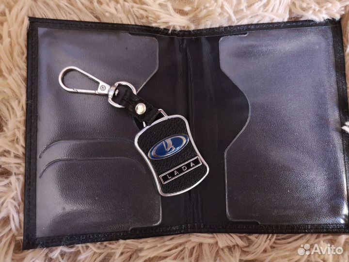 Обложка для автодокументов лада + брелок с логотип