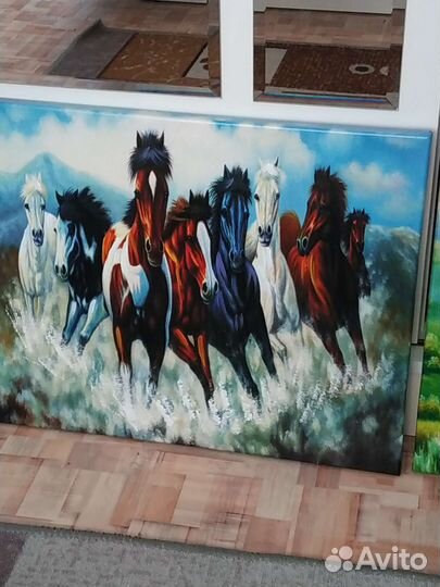Картина Кони три штуки
