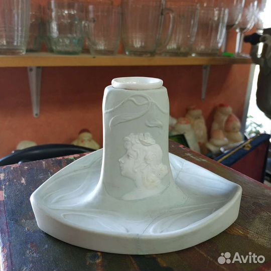 Подсвечник будуар бисквит старинный