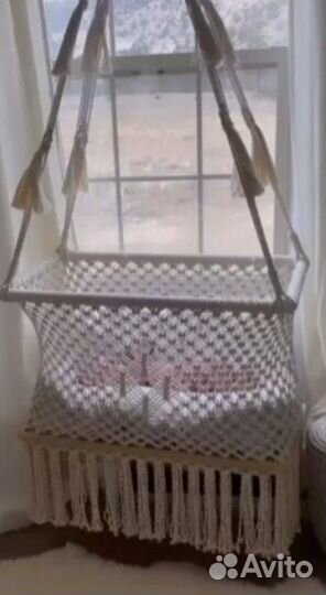 Детская люлька колыбель плетеная