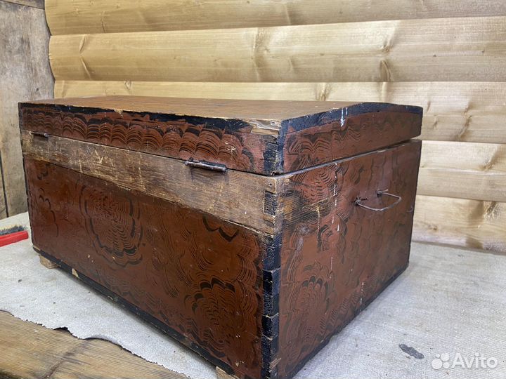 Сундук 5 Красный С Ракушками Расписной